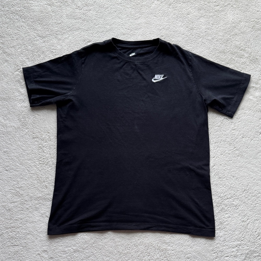 Nike Black Crewneck T-Shirt with White Swoosh